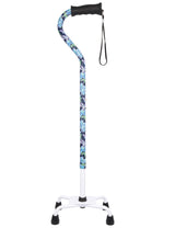 Dark Blue Vivienne May Convertible Quad Base Walking Cane with Comfort Grip - Adjustable Shaft White Quad Base Canes - Tophatter Daily Deals