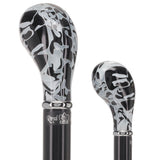 Black Onyx Knob Stick: Pearlescent Acrylic, Beechwood Pearl Swirl Lucite Designer Walking Canes - Tophatter Daily Deals