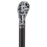 Black Onyx Knob Stick: Pearlescent Acrylic, Beechwood Pearl Swirl Lucite Designer Walking Canes - Tophatter Daily Deals