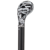 Black Onyx Knob Stick: Pearlescent Acrylic, Beechwood Pearl Swirl Lucite Designer Walking Canes - Tophatter Daily Deals