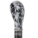 Black Onyx Knob Stick: Pearlescent Acrylic, Beechwood Pearl Swirl Lucite Designer Walking Canes - Tophatter Daily Deals
