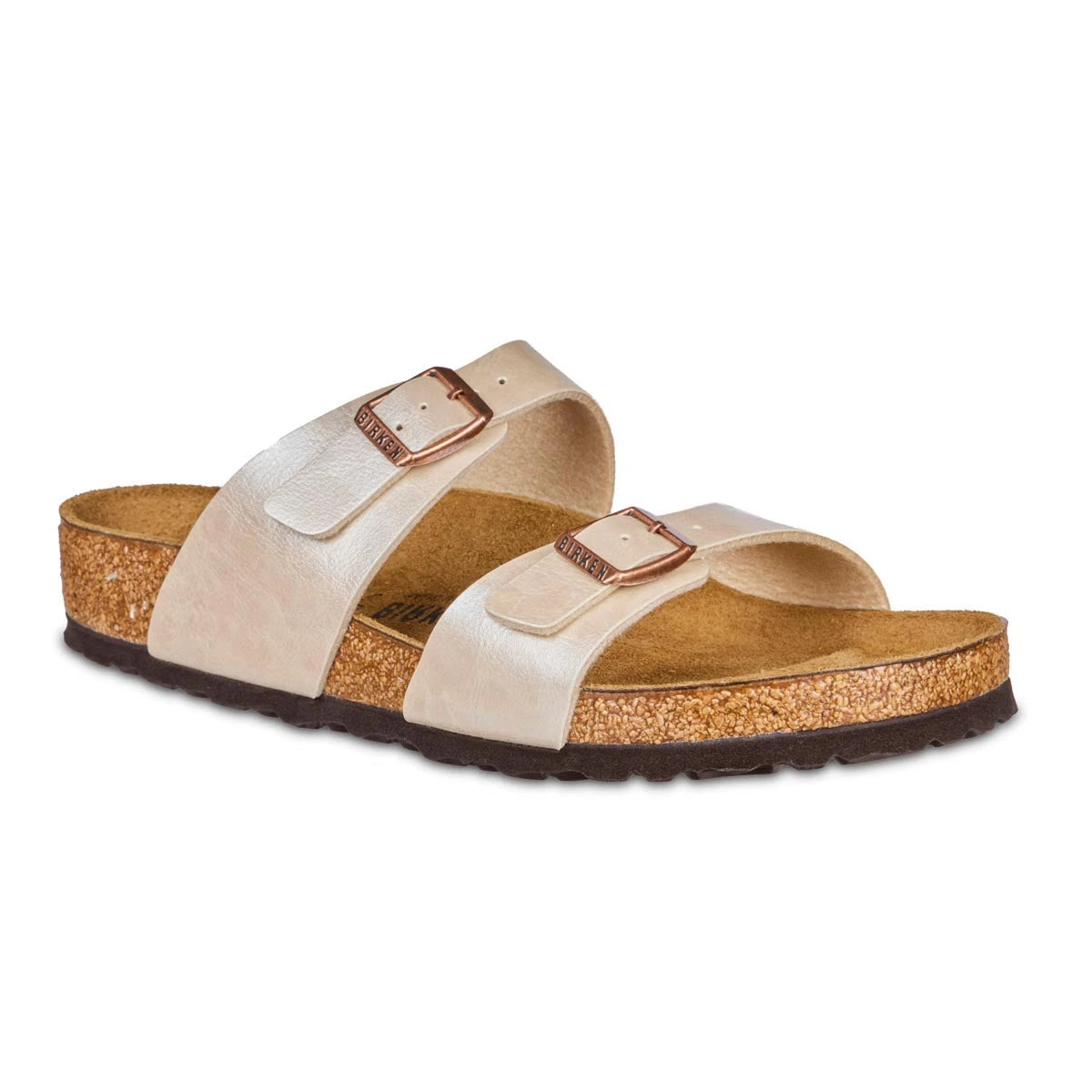 Birkenstock Women's Sydney Graceful Birko-Flor Sandals Pearl White Regular Wide Footwear - Tophatter Daily Deals