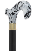 Super Strong Black Onyx Cane: Pearlescent Acrylic, Beechwood Extra Strong Walking Canes - Tophatter Daily Deals
