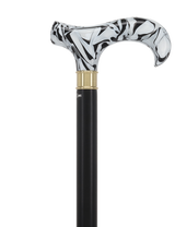 Super Strong Black Onyx Cane: Pearlescent Acrylic, Beechwood Extra Strong Walking Canes - Tophatter Daily Deals