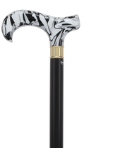 Super Strong Black Onyx Cane: Pearlescent Acrylic, Beechwood Extra Strong Walking Canes - Tophatter Daily Deals