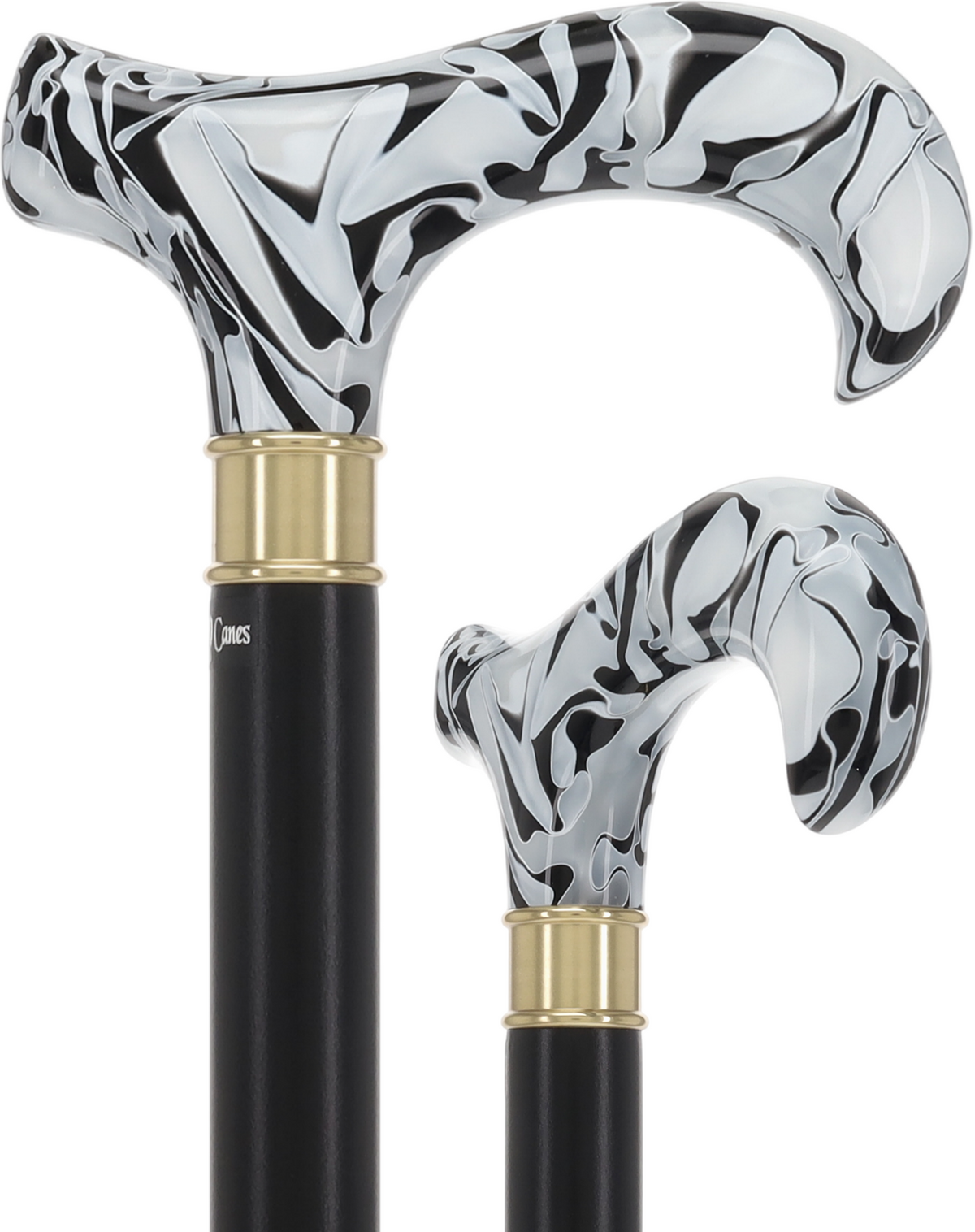 Super Strong Black Onyx Cane: Pearlescent Acrylic, Beechwood Extra Strong Walking Canes - Tophatter Daily Deals