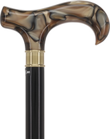 Super Strong Golden Sienna Derby: Extra Long Pearlescent Handle Extra Strong Walking Canes - Tophatter Daily Deals