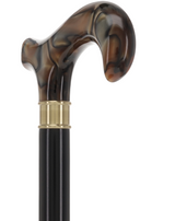 Super Strong Golden Sienna Derby: Extra Long Pearlescent Handle Extra Strong Walking Canes - Tophatter Daily Deals
