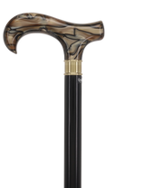 Super Strong Golden Sienna Derby: Extra Long Pearlescent Handle Extra Strong Walking Canes - Tophatter Daily Deals