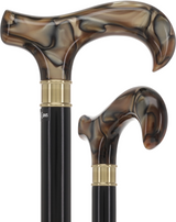 Super Strong Golden Sienna Derby: Extra Long Pearlescent Handle Extra Strong Walking Canes - Tophatter Daily Deals