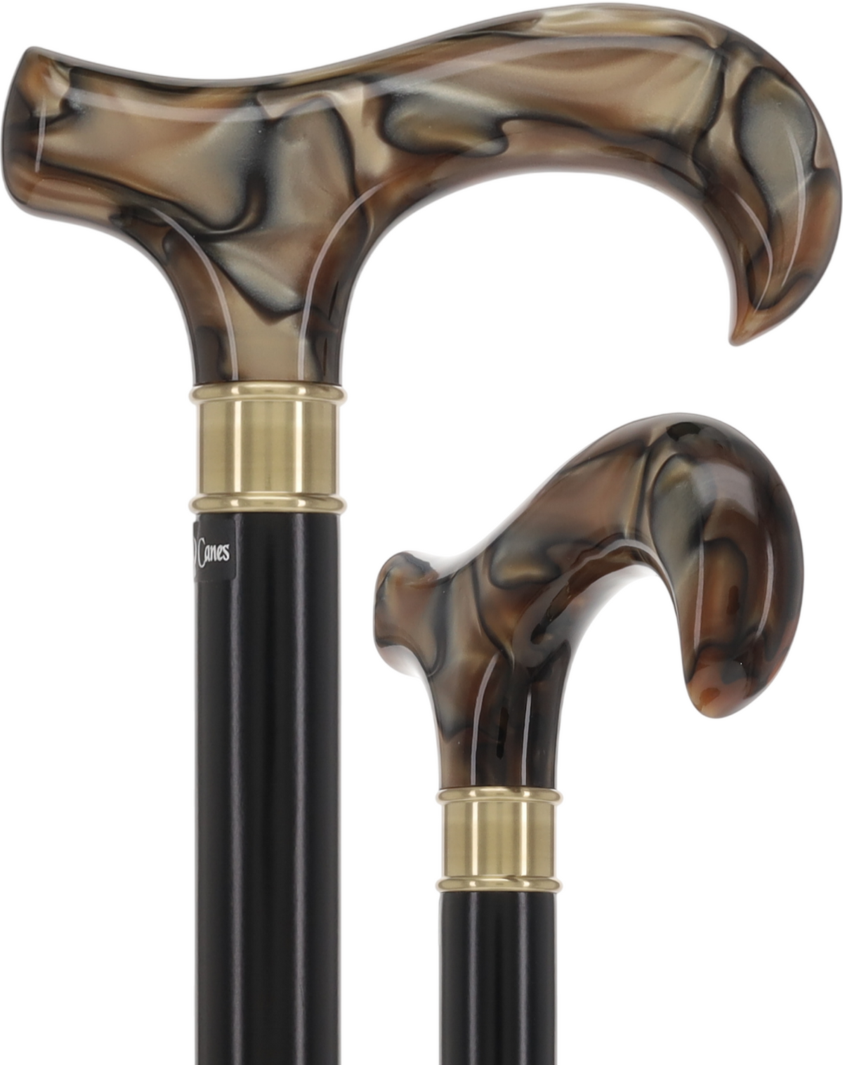 Super Strong Golden Sienna Derby: Extra Long Pearlescent Handle Extra Strong Walking Canes - Tophatter Daily Deals