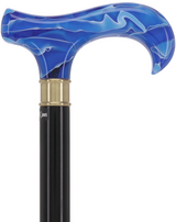 Super Strong Arctic Blue Derby: Extra Long Pearlescent Handle Extra Strong Walking Canes - Tophatter Daily Deals