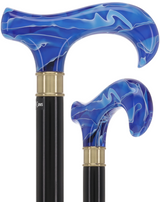 Super Strong Arctic Blue Derby: Extra Long Pearlescent Handle Extra Strong Walking Canes - Tophatter Daily Deals