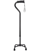 Black Aluminum Convertible Quad Base Walking Cane - Adjustable Shaft Quad Base Canes - Tophatter Daily Deals