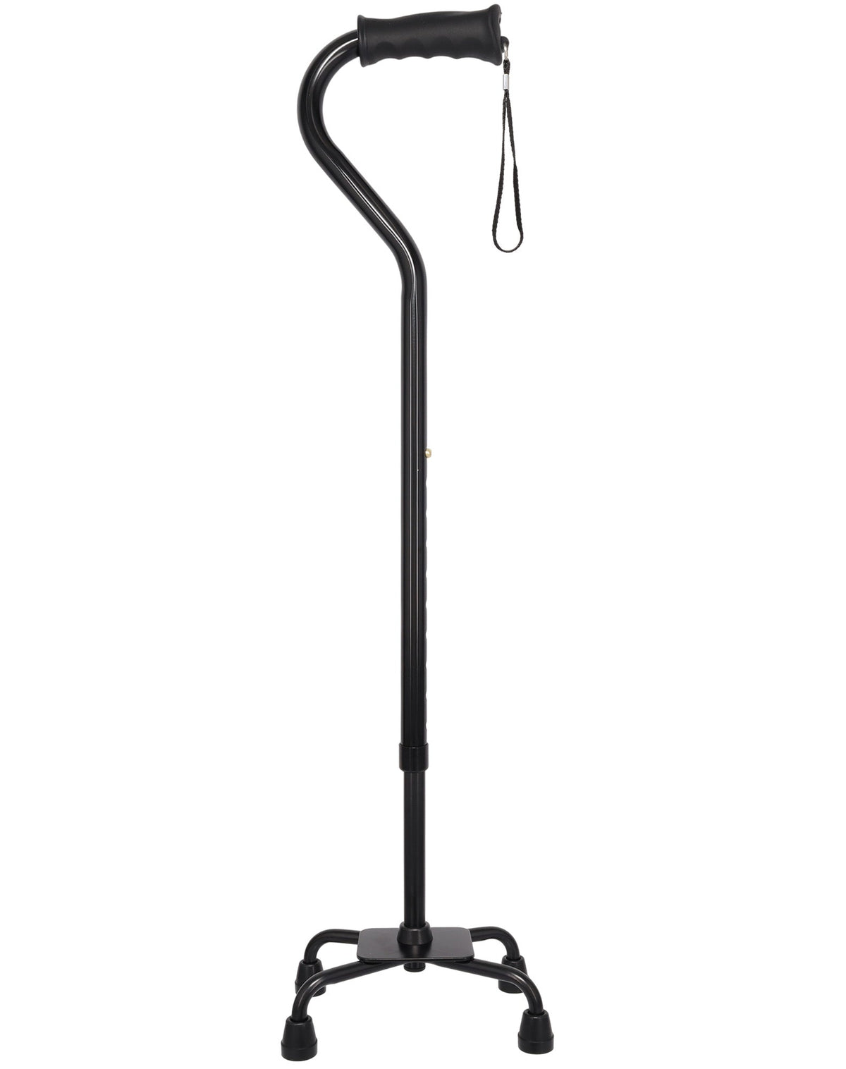 Black Aluminum Convertible Quad Base Walking Cane - Adjustable Shaft Quad Base Canes - Tophatter Daily Deals