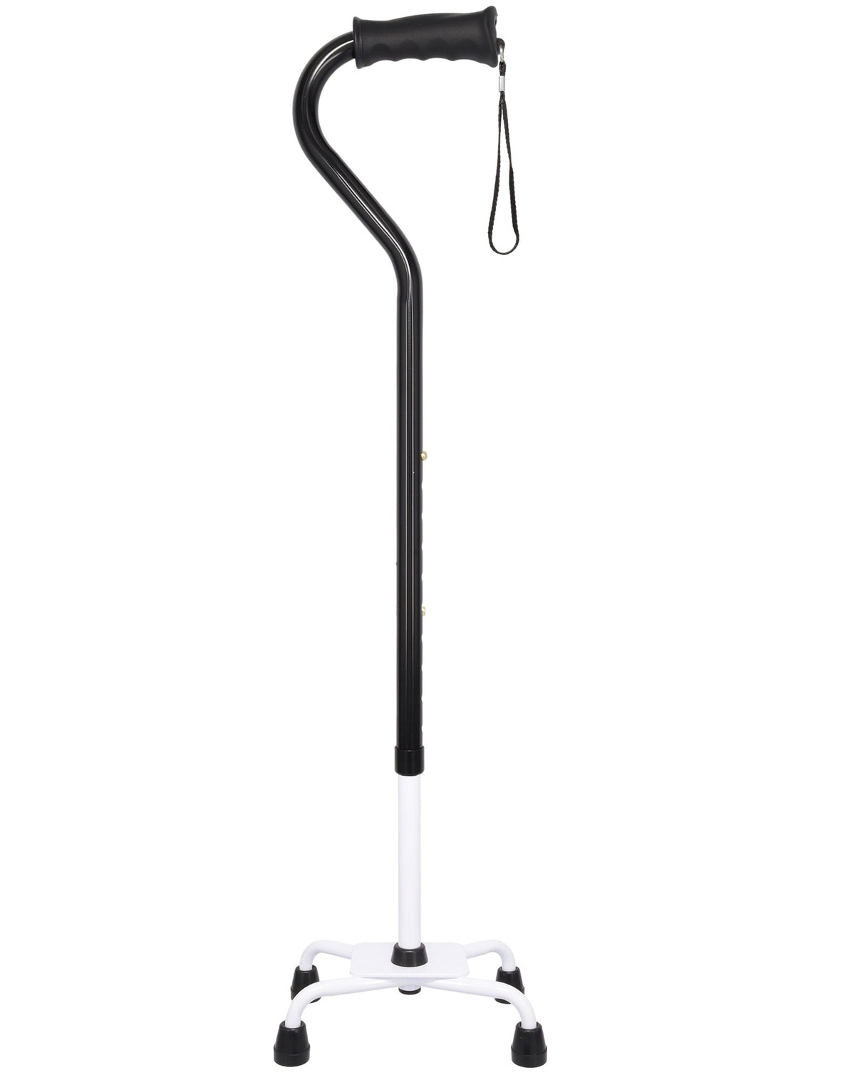 Black Aluminum Convertible Quad Base Walking Cane - Adjustable Shaft Quad Base Canes - Tophatter Daily Deals