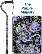 Purple Majesty: Adjustable Offset Walking Cane Comfort Grip Adjustable Walking Canes - Tophatter Daily Deals