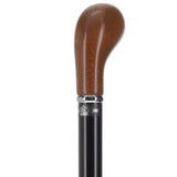 Timeless Espresso Knob Stick, Black Beechwood & Silver Knobbed Handle Walking Sticks - Tophatter Daily Deals