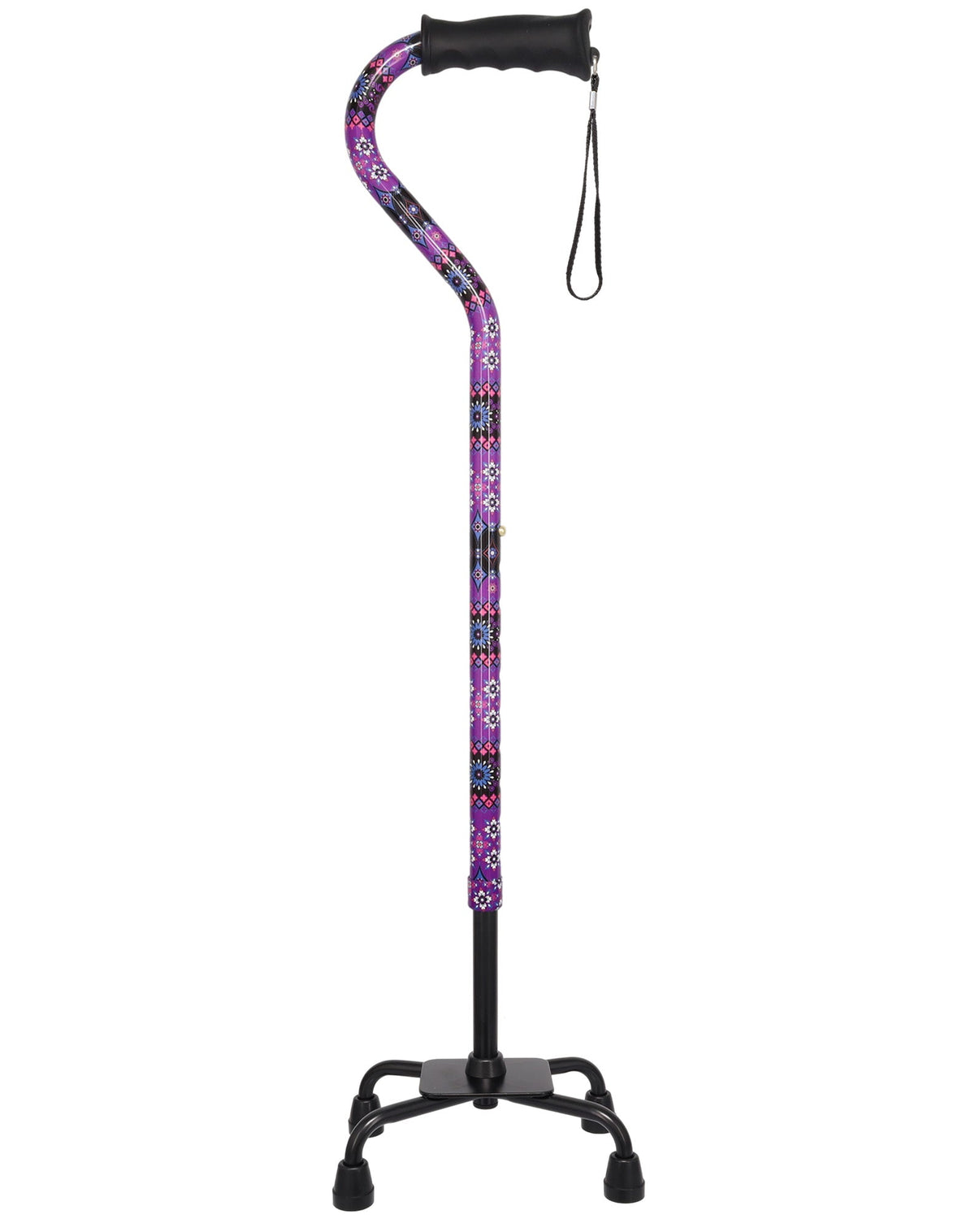 Pretty Purple Aluminum Convertible Quad Base Walking Cane - Adjustable Shaft Quad Base Canes - Tophatter Daily Deals