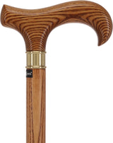 Super Strong Espresso Ash Wood Derby Cane - Elegant & Durable w/ Standard Option Extra Strong Walking Canes - Tophatter Daily Deals