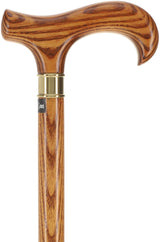 Espresso Natural Ash Derby Walking Cane with Silver Collar Derby Classic Walking Canes - Tophatter Daily Deals