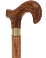 Super Strong Espresso Ash Wood Derby Cane - Elegant & Durable w/ Standard Option Extra Strong Walking Canes - Tophatter Daily Deals