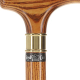 Espresso Natural Ash Derby Walking Cane with Silver Collar Derby Classic Walking Canes - Tophatter Daily Deals