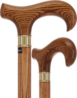 Super Strong Espresso Ash Wood Derby Cane - Elegant & Durable w/ Standard Option Extra Strong Walking Canes - Tophatter Daily Deals