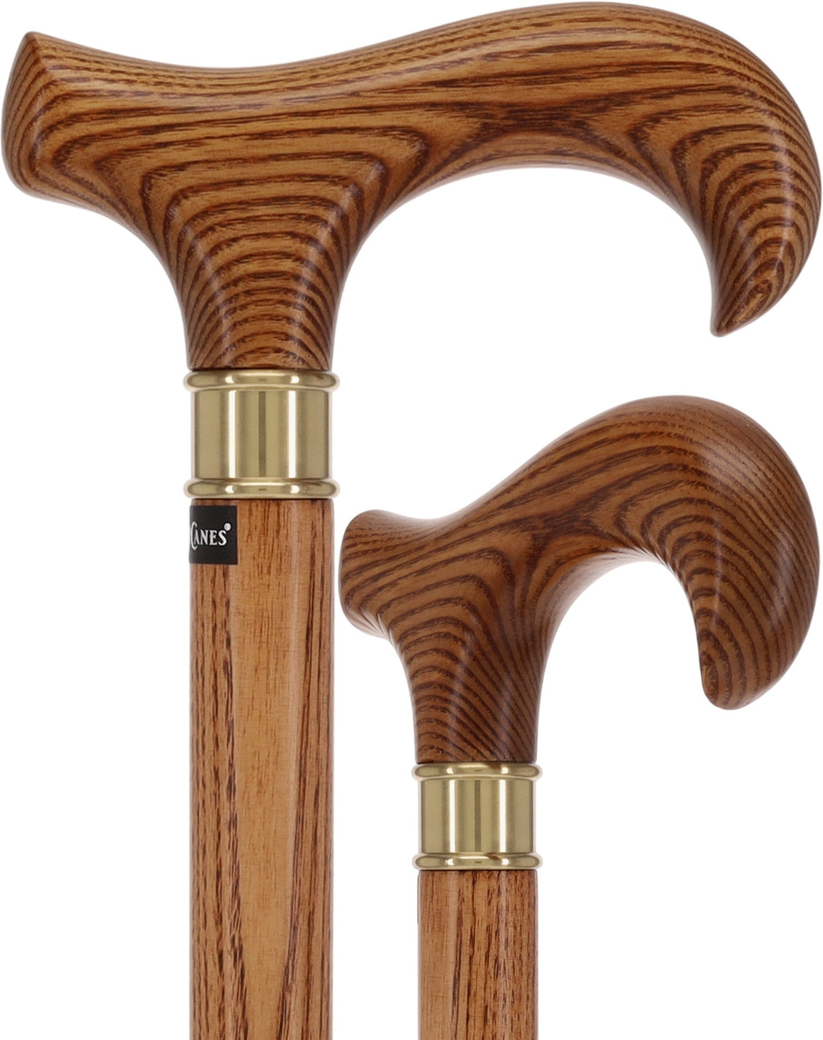 Super Strong Espresso Ash Wood Derby Cane - Elegant & Durable w/ Standard Option Extra Strong Walking Canes - Tophatter Daily Deals