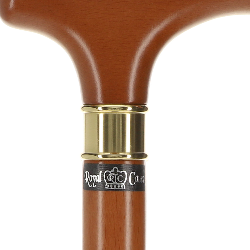 Super Strong Derby Cane: Brown Beechwood & Brass Extra Strong Walking Canes - Tophatter Daily Deals