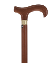 Super Strong Derby Cane: Brown Beechwood & Brass Extra Strong Walking Canes - Tophatter Daily Deals