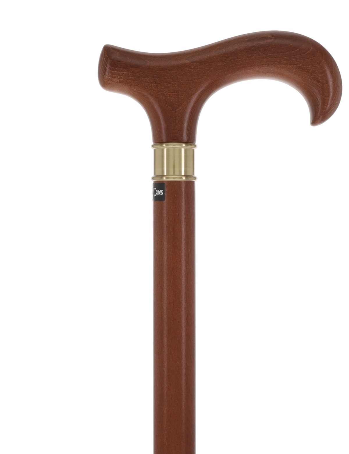 Super Strong Derby Cane: Brown Beechwood & Brass Extra Strong Walking Canes - Tophatter Daily Deals