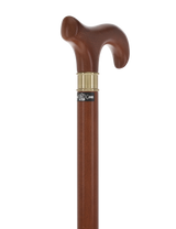 Super Strong Derby Cane: Brown Beechwood & Brass Extra Strong Walking Canes - Tophatter Daily Deals