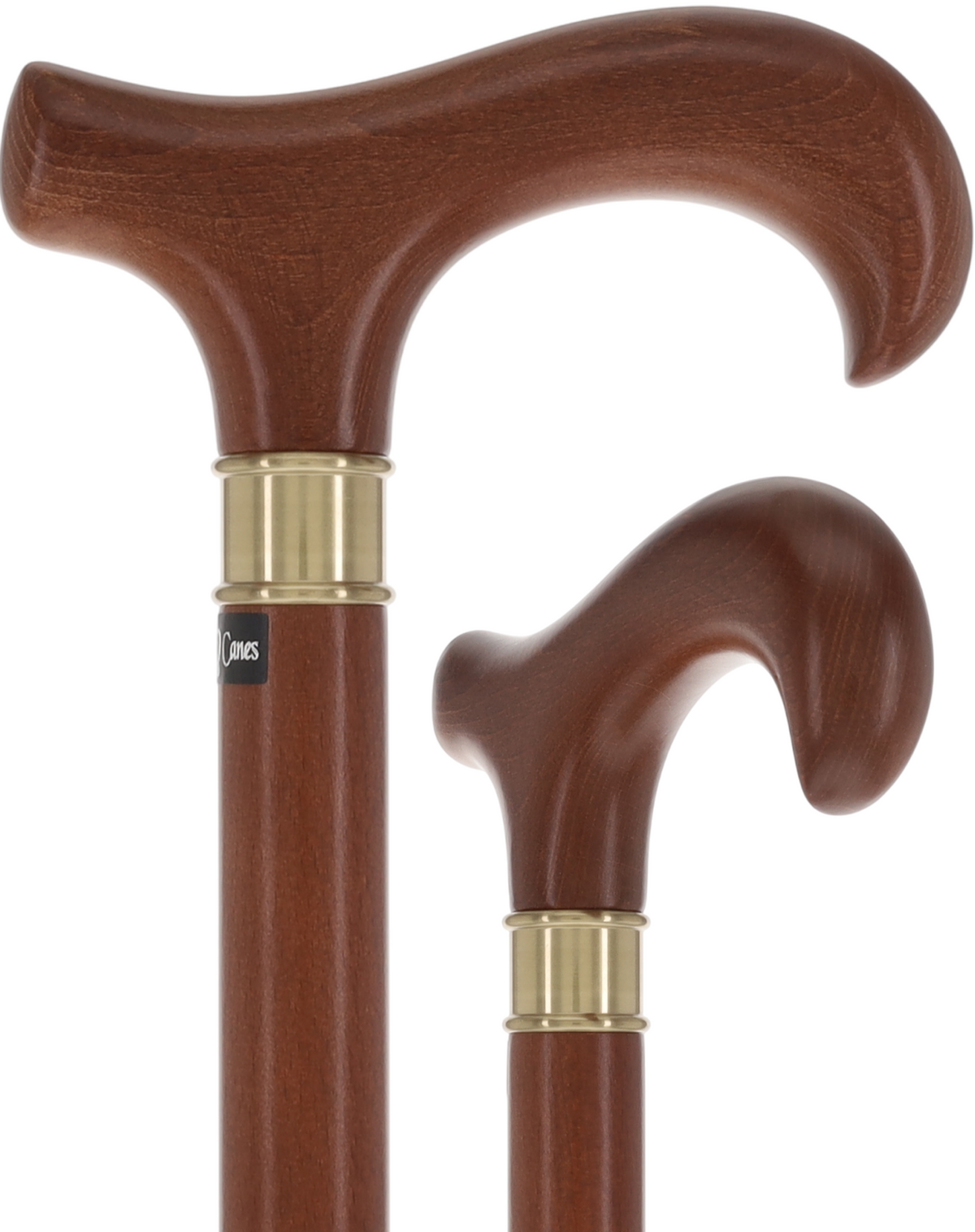 Super Strong Derby Cane: Brown Beechwood & Brass Extra Strong Walking Canes - Tophatter Daily Deals