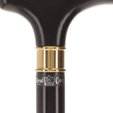 Super Strong Sleek Black Derby Cane - Beechwood & Brass Extra Strong Walking Canes - Tophatter Daily Deals