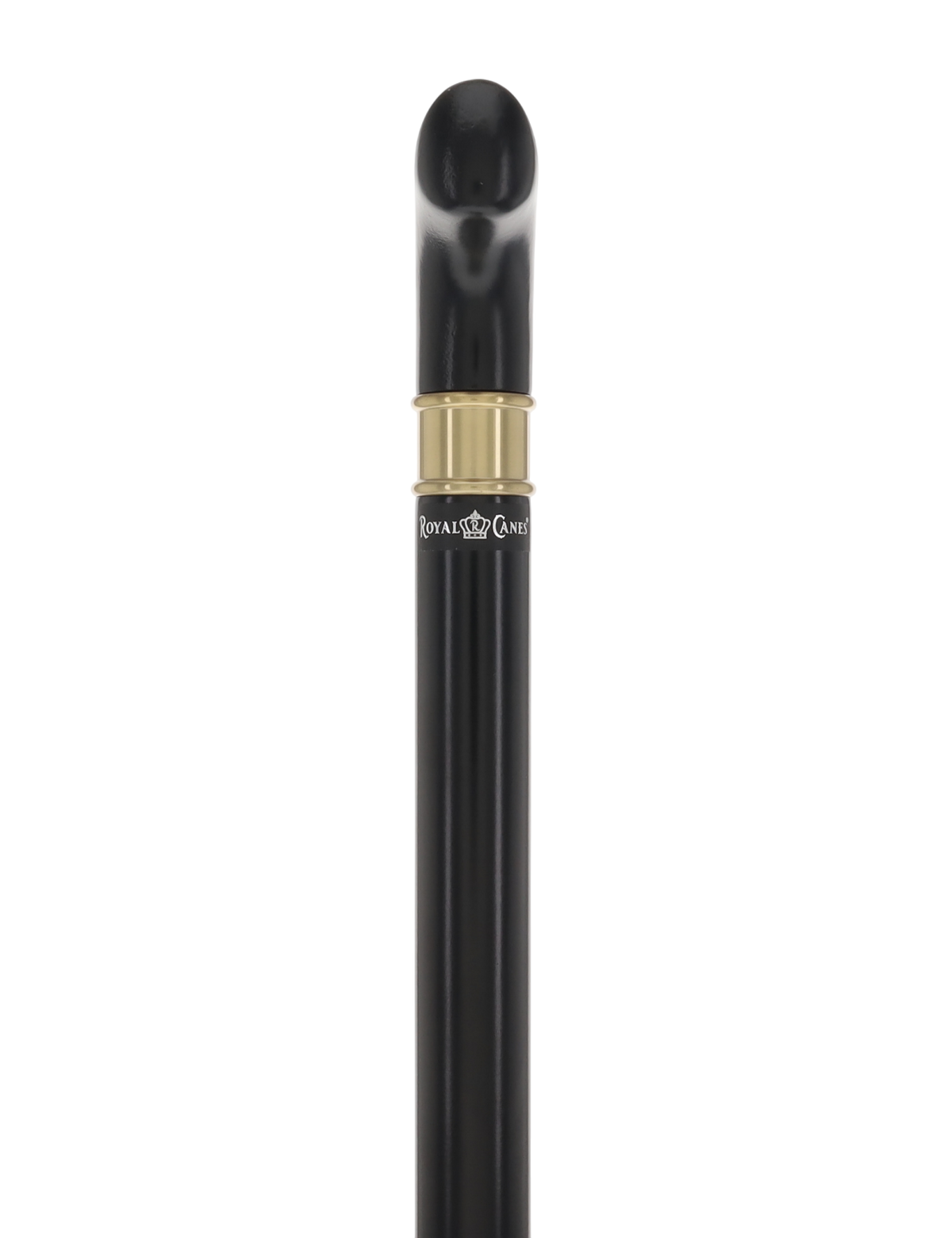 Super Strong Sleek Black Derby Cane - Beechwood & Brass Extra Strong Walking Canes - Tophatter Daily Deals