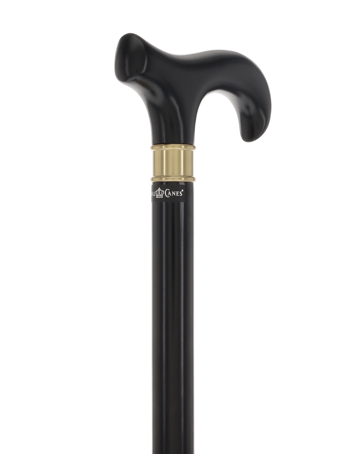 Super Strong Sleek Black Derby Cane - Beechwood & Brass Extra Strong Walking Canes - Tophatter Daily Deals