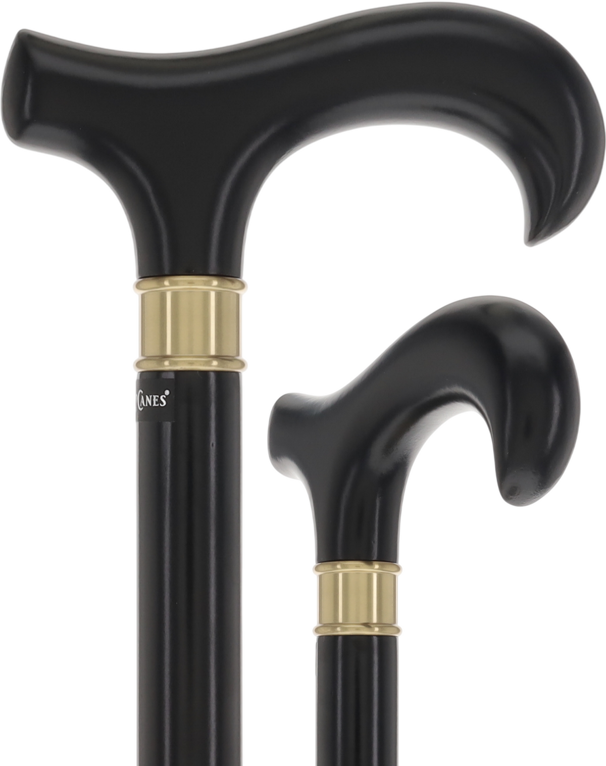 Super Strong Sleek Black Derby Cane - Beechwood & Brass Extra Strong Walking Canes - Tophatter Daily Deals