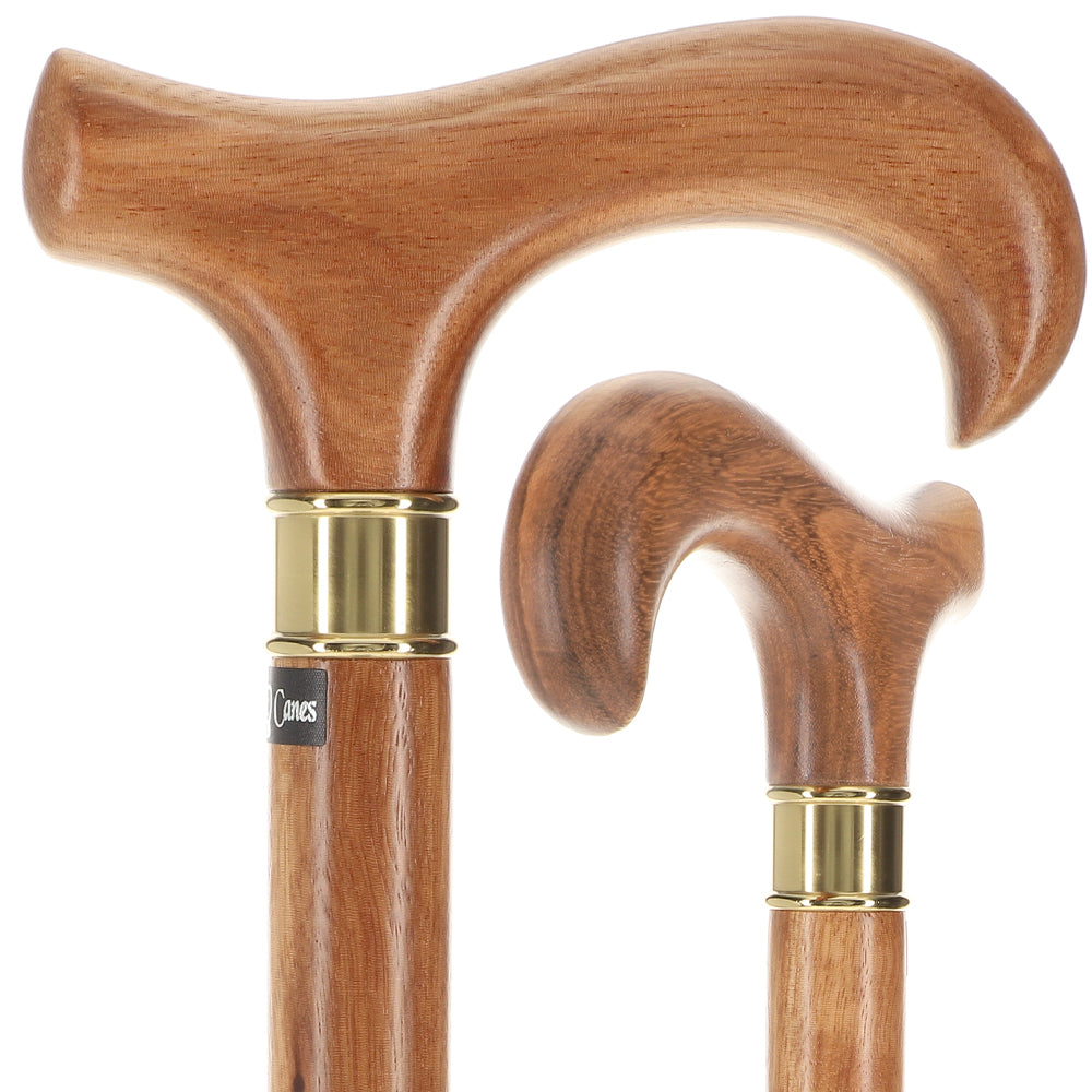 Super Strong Genuine Zebrano Derby - Striped Wood & Brass Extra Strong Walking Canes - Tophatter Daily Deals