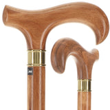 Super Strong Genuine Zebrano Derby - Striped Wood & Brass Extra Strong Walking Canes - Tophatter Daily Deals