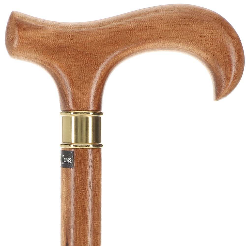 Super Strong Genuine Zebrano Derby - Striped Wood & Brass Extra Strong Walking Canes - Tophatter Daily Deals