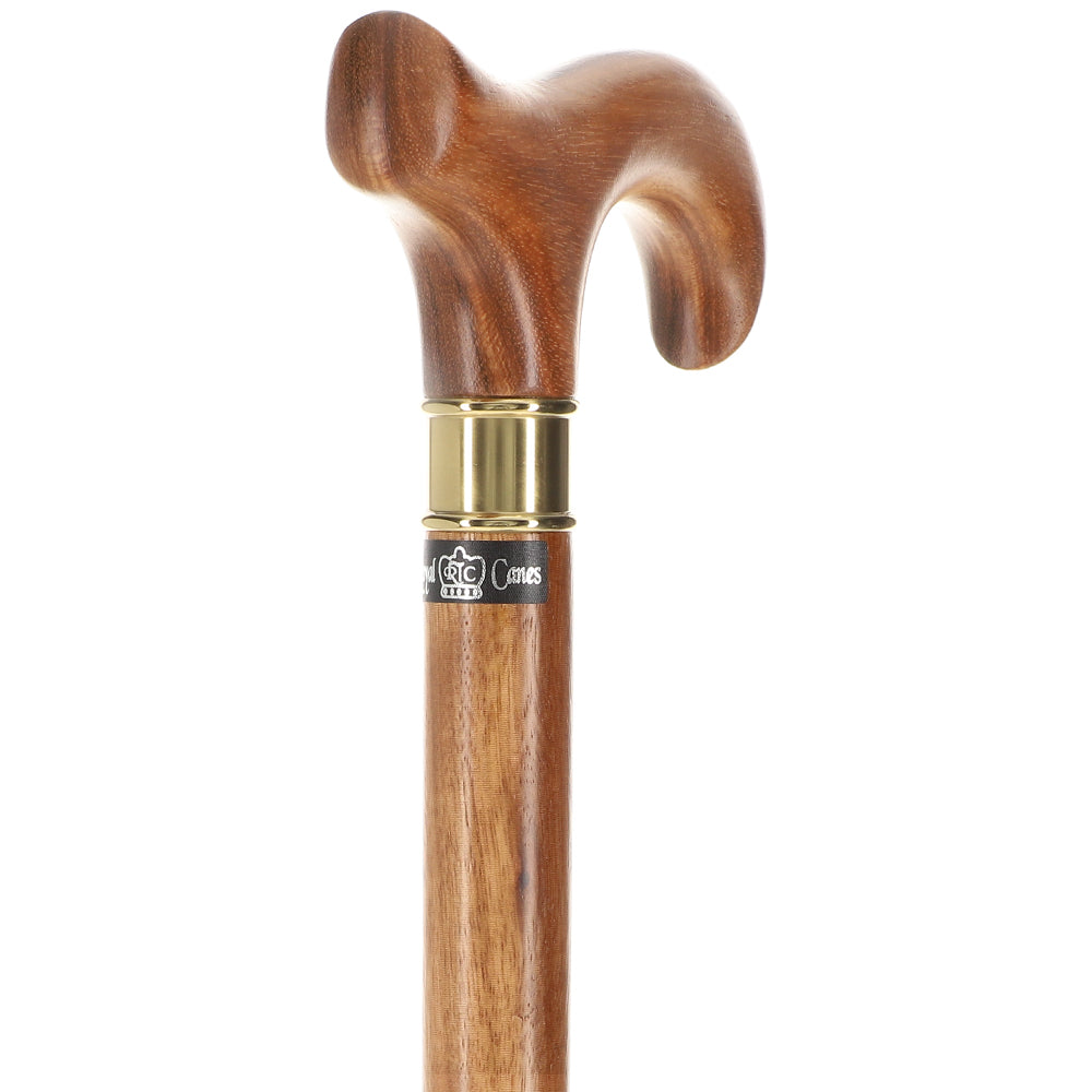Super Strong Genuine Zebrano Derby - Striped Wood & Brass Extra Strong Walking Canes - Tophatter Daily Deals