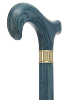 Super Strong Blue Denim Derby Cane: Ash Wood, Brass Extra Strong Walking Canes - Tophatter Daily Deals