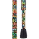 Mosaic Stained Designer Cane: Adjustable, Comfort Grip Offset Adjustable Walking Canes - Tophatter Daily Deals
