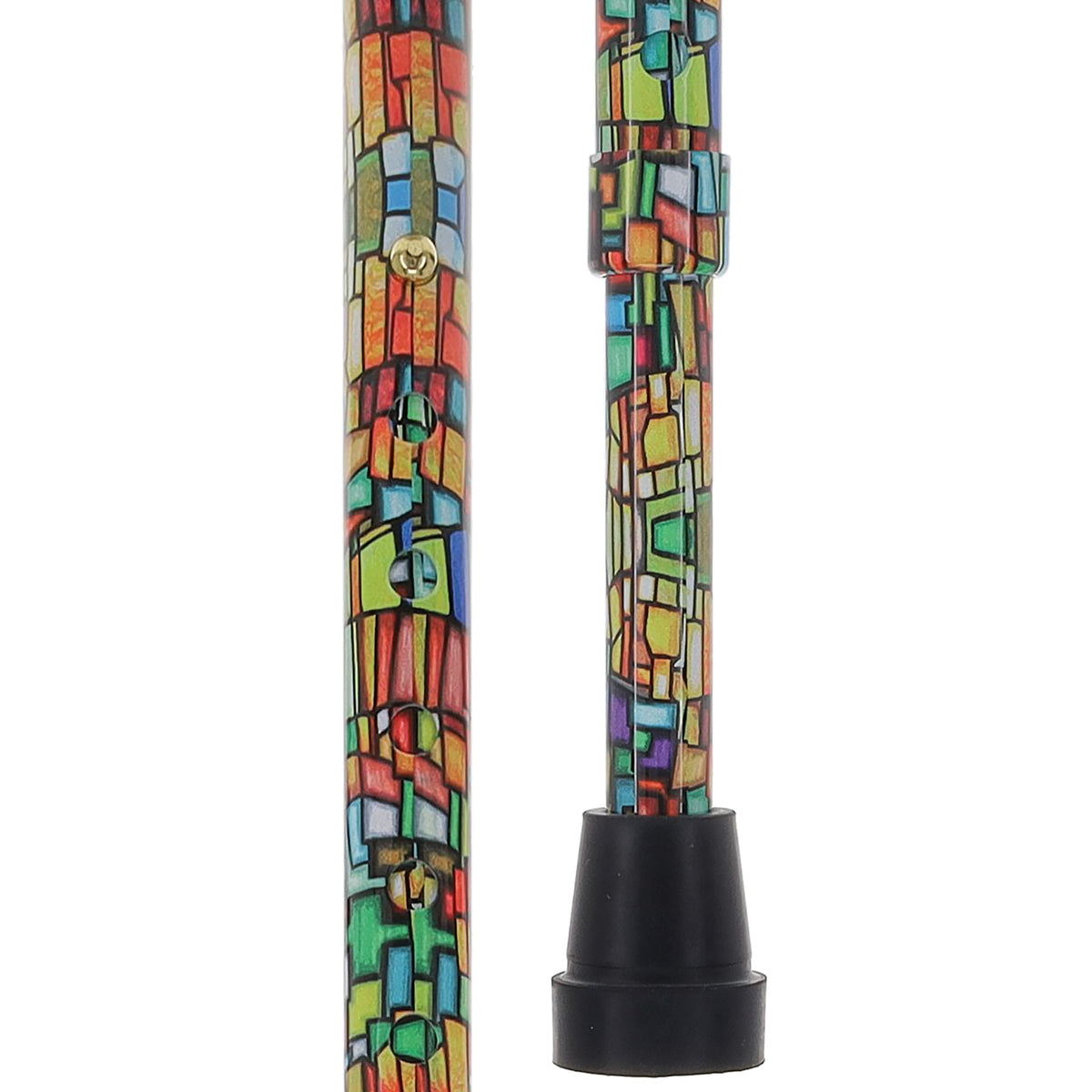 Mosaic Stained Designer Cane: Adjustable, Comfort Grip Offset Adjustable Walking Canes - Tophatter Daily Deals