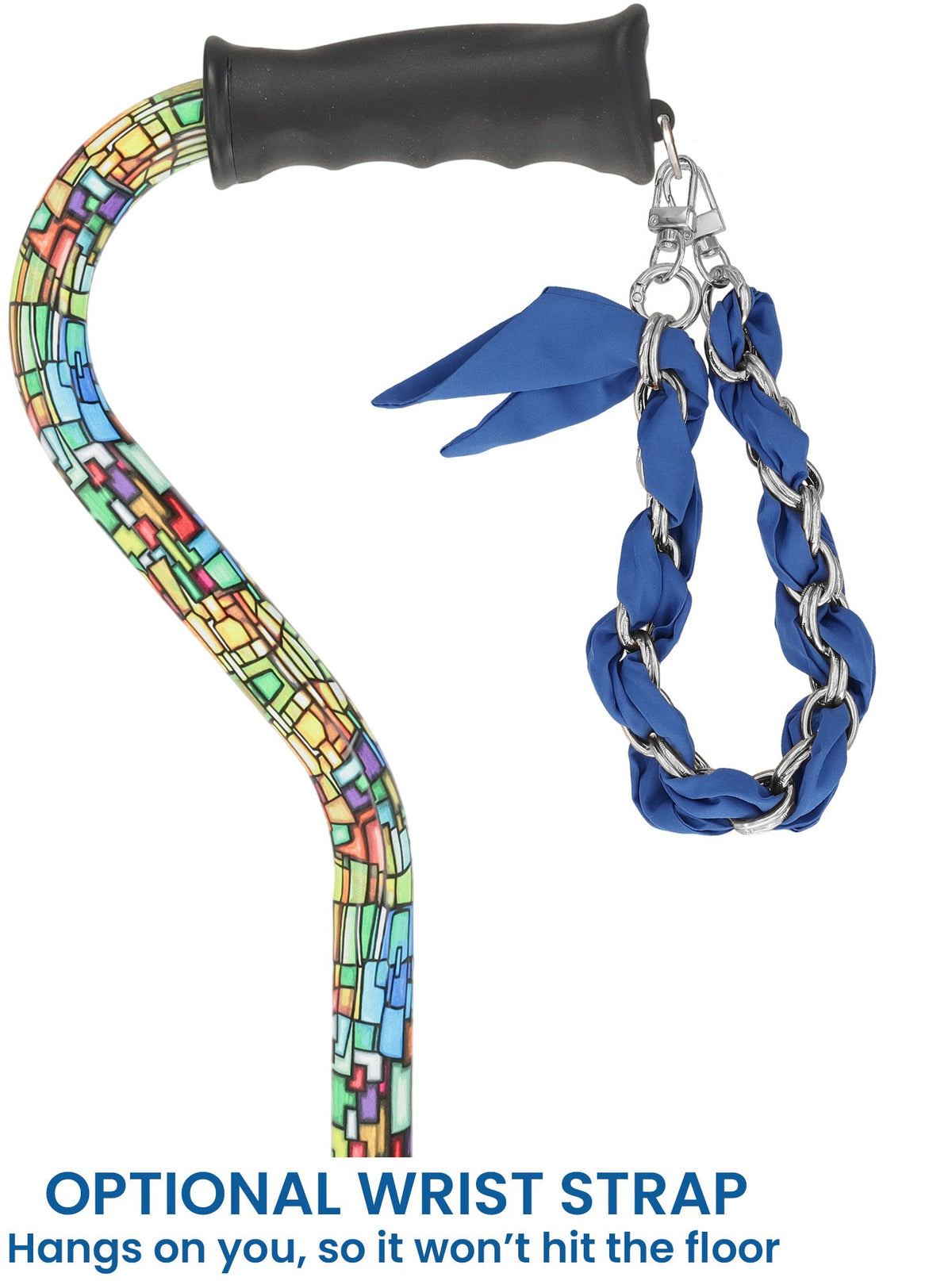 Mosaic Stained Designer Cane: Adjustable, Comfort Grip Offset Yes Adjustable Walking Canes - Tophatter Daily Deals