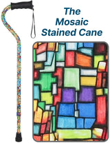 Mosaic Stained Designer Cane: Adjustable, Comfort Grip Offset No Adjustable Walking Canes - Tophatter Daily Deals