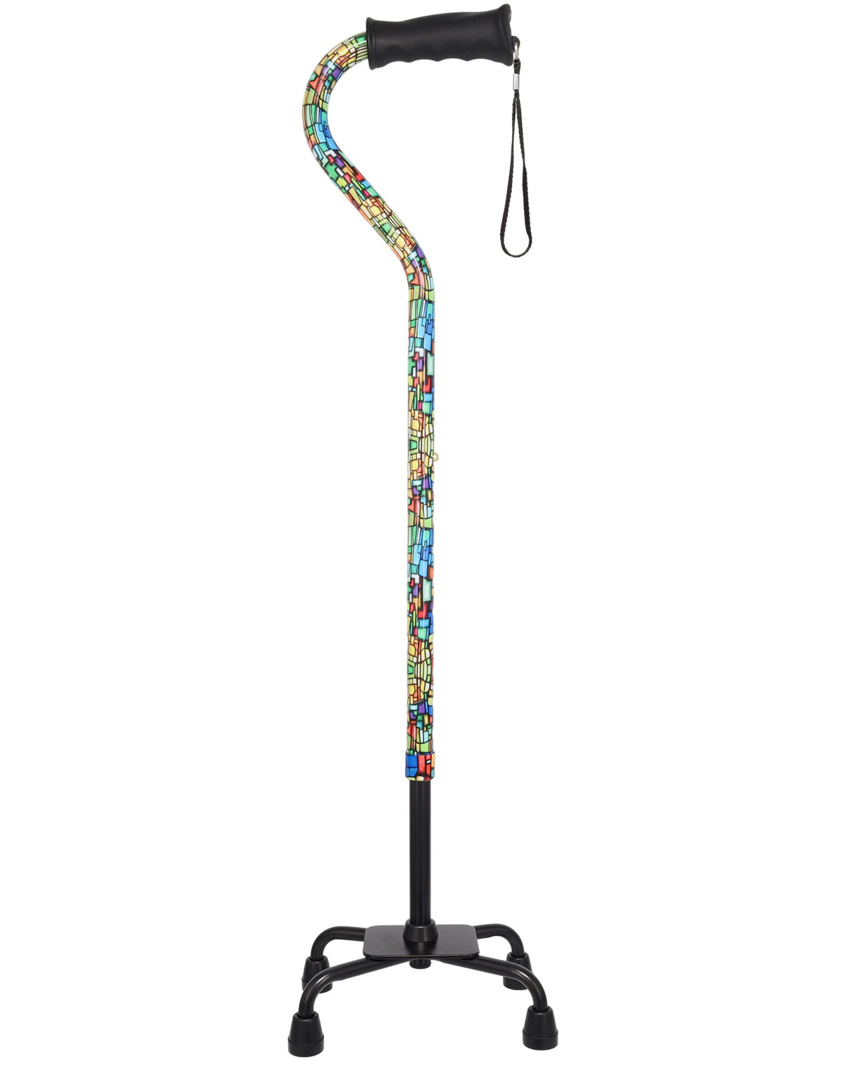 Mosaic Stained: Supportive Quad Base Cane - Comfort Grip Quad Base Canes - Tophatter Daily Deals
