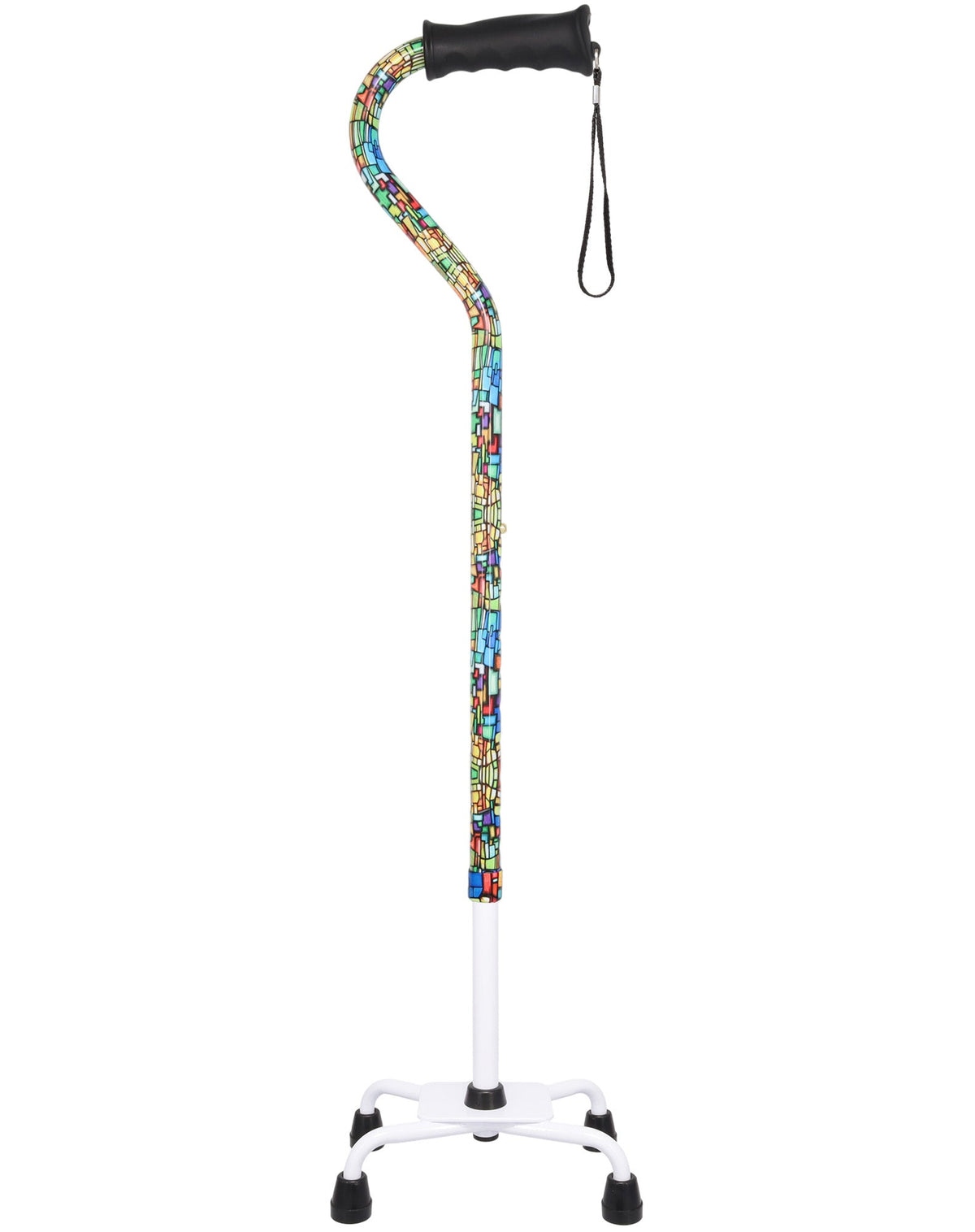 Mosaic Stained: Supportive Quad Base Cane - Comfort Grip Quad Base Canes - Tophatter Daily Deals