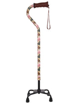 Lily and Butterfly Aluminum Convertible Quad Walking Cane with Comfort Grip - Adjustable Shaft Black Quad Base Canes - Tophatter Daily Deals